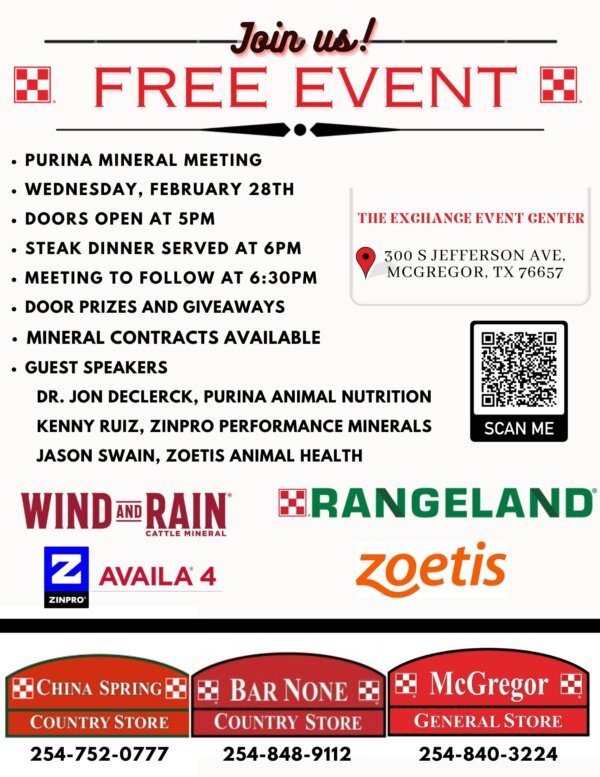 cattle mineral meeting exchange event center zoetis zinpro purina animal nutrition rangeland minerals wind and rain