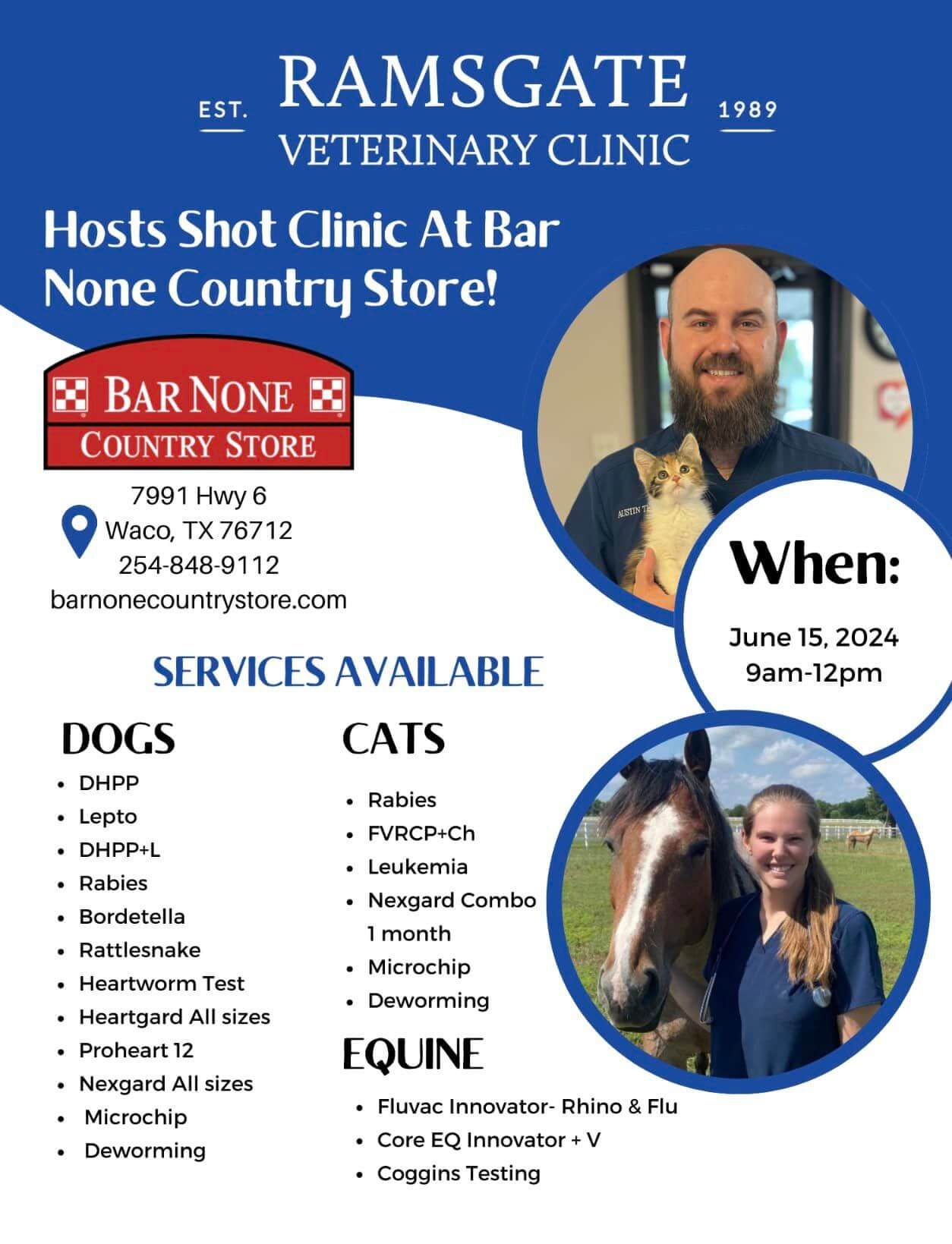 vet clinic vaccine mobile dog dogs horse horses cat cats vaccines vaccination pet pets