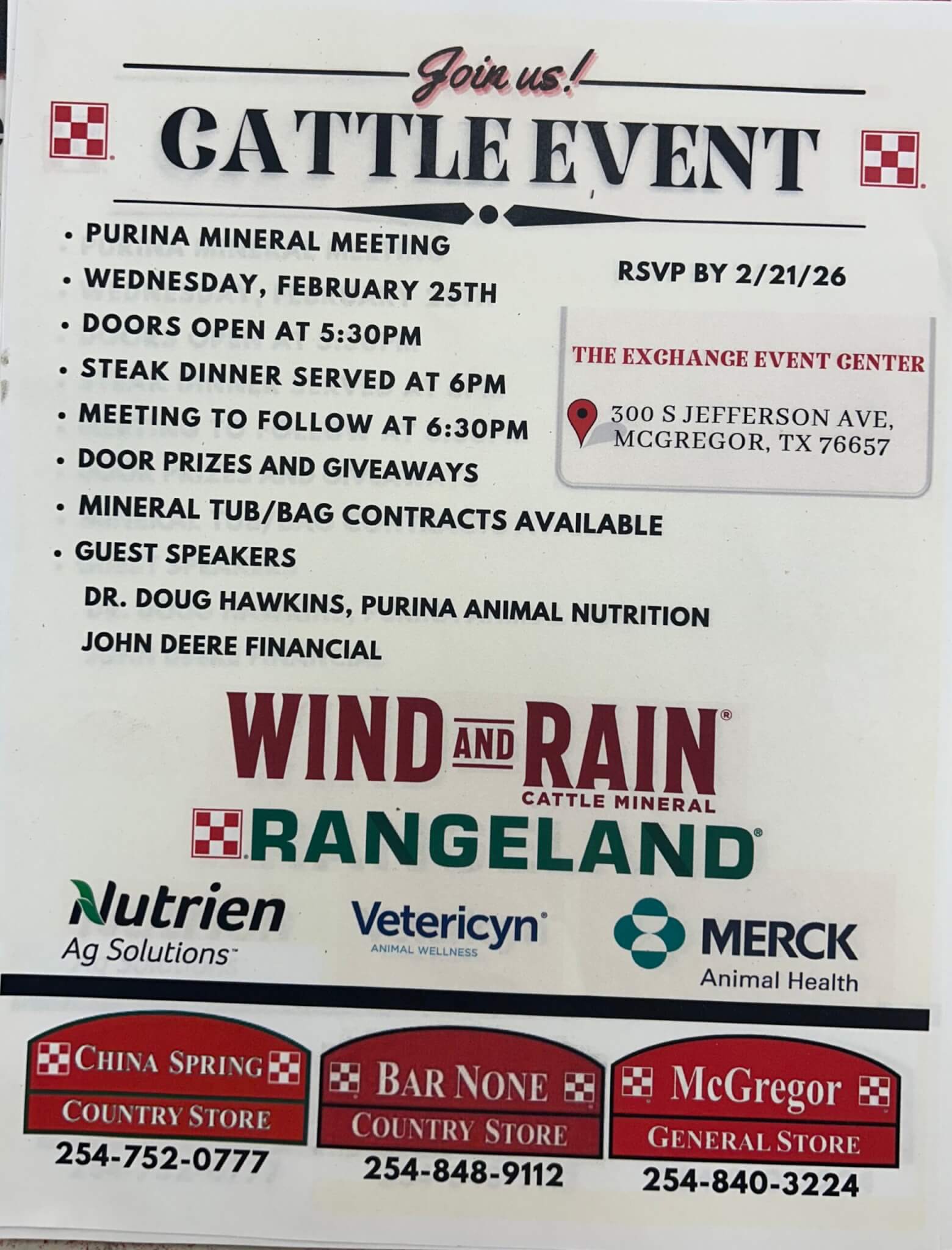 cattle mineral meeting exchange event center zoetis zinpro purina animal nutrition rangeland minerals wind and rain